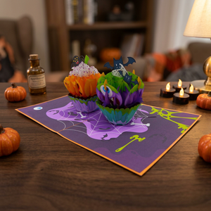 Best Price Handmade <b>Paper</b> <b>Honeycomb</b> Cupcake Halloween Thanksgiving Valentine's Day 3D Pop Card Custom Design Birthdays Hot - Product Image 2