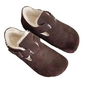 Vente en gros Birkenstocks Slip-on Femmes Hiver Chaud Diapositives Daim Fourrure Clogs Mules <span class=keywords><strong>Laine</strong></span> Pantoufles Chaussures - Product Image 1