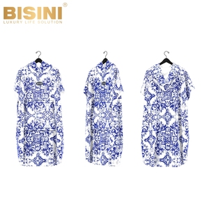 Nouvelle serviette de plage 2-en-1 pour enfants, séchage rapide, absorbante, imprimé porcelaine bleu et blanc, <span class=keywords><strong>poncho</strong></span> de change pour voyage, été 2026 - Product Image 4