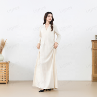 Lignes White Muslim Women Dress-Dernier design et exclusif pour les femmes qatariennes, Eid & Formal, Ensemble 2 pièces, Grande taille & Plus Size