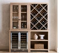 PRIMA Armoire à vin moderne en bois avec rangement en verre de volume Buffet d'angle Table d'appoint pour salon Meubles de maison