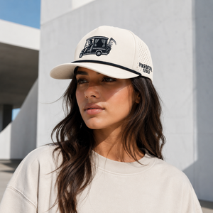 Casquette de golf 5 panneaux en cuir avec logo personnalisé, haute qualité, faible MOQ, fermeture Velcro, séchage rapide, protection solaire, durable - Product Image 6
