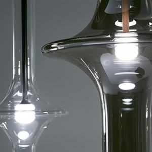 Lámpara <span class=keywords><strong>Colgante</strong></span> Moderna de Vidrio <span class=keywords><strong>Tubular</strong></span> Vertical, Lámpara de Techo Abocinada para Decoración de Hoteles y Hogares, Iluminación de Vidrio Directo de Fábrica - Product Image 4