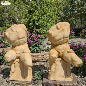 YOUFINE Design classico intagliato a mano in marmo maschile Torso scultura romana antico nudo greco busto statua di pietra per la decorazione - Product Image 1