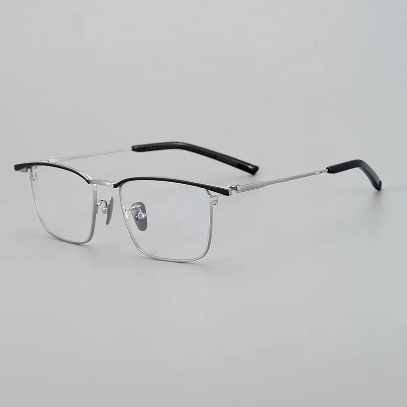 卸売眼鏡フルサスペンションフレーム超軽量日本チタン光学メガネフレームメンズメガネ