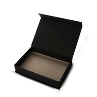 Enveloppe de luxe personnalisée de luxe avec fermeture magnétique et rabat Boîtes magnétiques d'emballage en carton rigide Boîte cadeau en papier noir mat pour les vacances