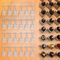 Support mural en acrylique transparent pour flûtes à champagne, présentoir mural suspendu pour verres à vin, idéal pour la maison, le bar ou les fêtes