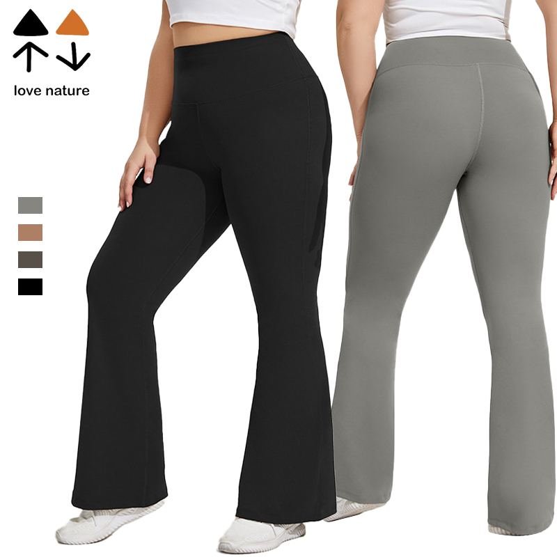 High Quality Solid Wide Leg Slim Fit Womens Flare Leggings Tummy Control Soft Breathable High Waisted Tights Butt Lifting Yoga