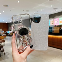 Nouvelle coque d'astronaute antichoc pour iPhone support pliable housse de téléphone portable bling pour iPhone 13 14 pro max housse d'astronaute