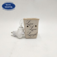 Diffuseur d'huiles essentielles et chauffe-cire électrique carré en céramique Scent-Sational avec prise 15W Modèle AL1416-C