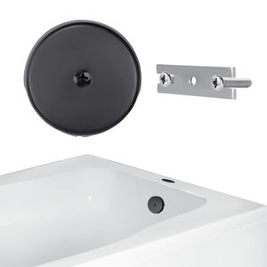 Source Factory Chrome 1 Plaque à un trou Débordement de <span class=keywords><strong>baignoire</strong></span> Un anneau annulaire Façade Kit de bouchon de vidange avec passoire à cheveux - Product Image 4