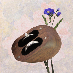 Boîte à bagues en bois en forme de cœur avec fermeture magnétique, boîte à bijoux en bois pour mariage, fiançailles, demande en mariage, rangement de bagues de couple, cadeau - Product Image 3