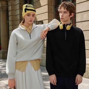 Sudadera de hombre New Wave con media cremallera, corte regular, para ocio, con diseño de cremallera con etiqueta - Product Image 5