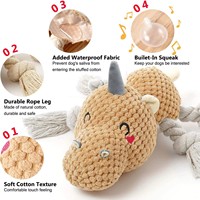 Jouet en peluche pour chien, personnalisé, en gros, avec corde, jouet à mâcher pour animaux de compagnie, jouet interactif couineur pour chien