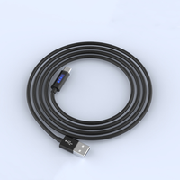 Câble USB Type-C vers Type-C à arrêt automatique, charge ultra-rapide, 0,3 m, 1,2 m, 1,8 m - Tressé en nylon noir pour imprimante