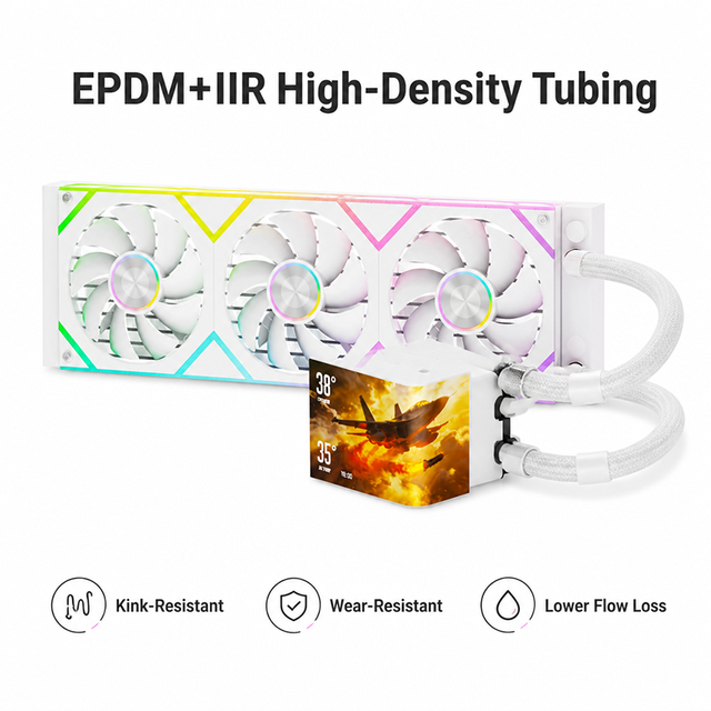 Water Cooler Argb Cpu Water Cooler Lcd 360 AIO Liquid Cooler Cpu Cooler with Display 6.67 Inch 3D Curved Screen Magnetic Design