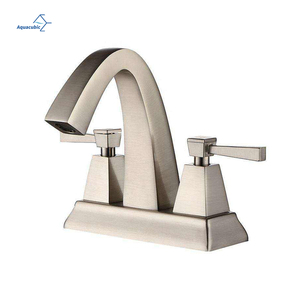 Salle de bain américaine Salle de bain Centerset Lavabo en laiton brossé <span class=keywords><strong>Robinets</strong></span> de lavabo UPC - Product Image 1