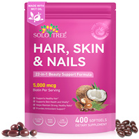 SOLOTREE Formule de soutien beauté 22-en-1 Antioxydant Soutien santé des cheveux, de la peau et des ongles Capsules molles Complément alimentaire pour femmes