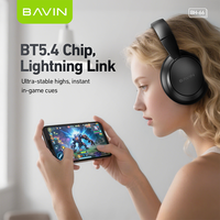 BAVIN Headset suara HIFI, Headset Bluetooth 5.4 nirkabel lipat musik perjalanan luar ruangan mode
