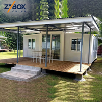 ZYBOX Villa préfabriquée à assemblage rapide, mobile, durable, maison modulaire préfabriquée à 2 chambres, maisons préfabriquées, maison conteneur extensible en acier