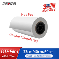 Rollo de película DTF reflectante para ropa de la mejor calidad al por mayor 60cm 30cm A3 A4 película PET doble mate para impresora DTF alta