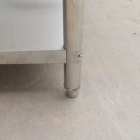 Table de travail en acier inoxydable à double niveau sur mesure ODM, plan de travail de cuisine commerciale, table de préparation en acier inoxydable avec logo OEM