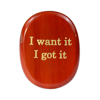 Pierre ovale gravée avec le texte « I Want It I Got It » et texte doré pour la décoration de bureau et les cadeaux