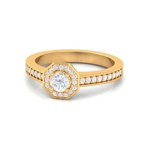 Hot Selling Real Diamond Engagement Ring | 14K Solid Gold Halo Ring for Women | Luxury Bridal Wedding Designer Jewelry Gift - Product Image 4