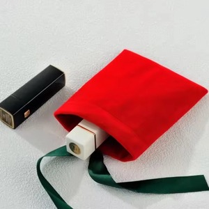 Wholesale Thickened Plush Fabric Bag Bundle Pocket Ring Earrings Necklace Jewelry Bag Jewelry Ribbon Custom Print Logo - Product Image 4