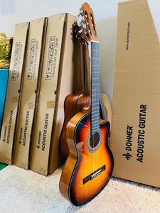 جيتار كلاسيكي رفيع الجسم مقاس 39 بوصة، جيتار كلاسيكي كهربائي، جيتار مزود بمعادل صوت - Product Image 4