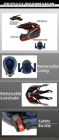 Casque intégral de moto modèle Explosion, ABS, double visière, déverrouillage rapide, casque de sécurité pour adultes, toutes saisons