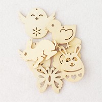 Décoration de Pâques : Ornements suspendus en bois Lapin de Pâques, Lapin, Papillon, Poussin pour la maison