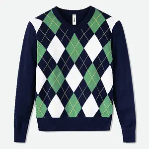 Primary school uniform for kid Children wool cotton long sleeveless sweaters unisex school sweater