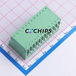 JL15EDGRH-38124G01 Plug-in Terminal Block Bent Lead Through Hole,P=3.81mm Board-to-Board / Socket - Closed 2x12P 3.81mm Green - Product Image 2