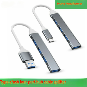 In Stock 4 in 1 USB Type-C Hub 2.1 Aluminum Alloy Hi-Speed USB 3.0 Ports Widely Compatible <b>USBC</b> Laptops Type C Devices Hub - Product Image 2