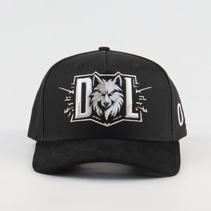 Casquette de baseball brodée en 3D, doublure en satin, bords incurvés, tissus noirs 100% coton, casquettes de baseball - Product Image 3