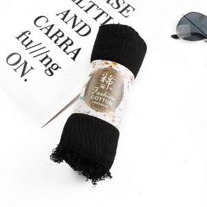 Vente en gros Nouvelle Écharpe Hijab Musulmane pour Femme en Coton et Polyester Plissé Uni Respirant Protection Solaire Automne Hiver - Product Image 3