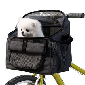 Sac de vélo pour chien pliable et souple avec fenêtres en maille Sac de voyage pour <span class=keywords><strong>animaux</strong></span> de compagnie Porte-panier pour vélo pour chien - Product Image 1