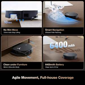 หุ่นยนต์ดูดฝุ่นถูพื้นอัจฉริยะ Ecovacs X8 Pro Plus รุ่นประสิทธิภาพสูง - Product Image 4