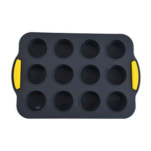 ถาดอบมัฟฟินซิลิโคนแบบไม่ติด 12 ถ้วยพร้อมที่จับ - Product Image 1