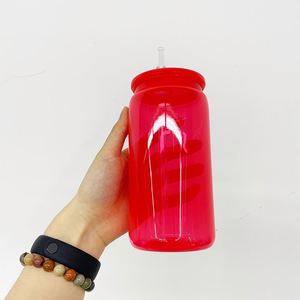 <b>Macaron</b> 16Oz Fluorescent Colored Neon Cup Ombre Jelly Acrylic Plastic Cups - Product Image 3