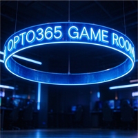 Enseigne Néon LED Circulaire Personnalisée Suspendue, Affichage Acrylique à 360 Degrés, DC 12V, Décoration pour Salle de Jeux et Bar