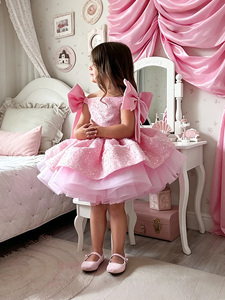 MQATZ <span class=keywords><strong>Vestito</strong></span> <span class=keywords><strong>da</strong></span> Principessa Rosa Natalizio per Bambine 2026 Nuovo Abito <span class=keywords><strong>da</strong></span> Spettacolo Tutu Scintillante in Pizzo per Ragazze - Spedizione Transfrontaliera - Product Image 2