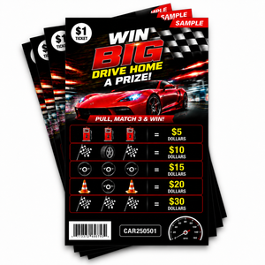 Factory Custom Car Theme Design Free Paper Printing Winning Tear Off Tickets Open Cards 5 Windows Pull Tabs Tickets - Product Image 6