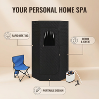 Sauna Portátil TOYING TY-1 90x90x180cm con Panel de Control Computarizado P1-P9, Ionizador de 1000W-1200W, 7.55kg, Carpa de Sauna de Vapor para Interiores