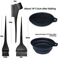 Kit d'outils pour la coloration des cheveux : bol pliable, peigne et brosse pour traitement à l'huile