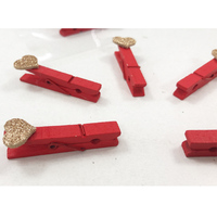 Clips colorés en forme de cœur, 50 pièces, pinces à linge, professionnelles, en bois et en forme de cœur, pour Photo