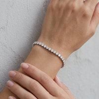 Bracelet tennis 7CT en diamant de laboratoire taille ronde à quatre griffes, or blanc massif 14K, 6,5 pouces, fabrication en gros de bijoux fins