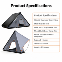 Tente de toit rigide triangulaire en aluminium pour camping-car, 4 saisons, étanche, profil bas, vérins à gaz, OEM