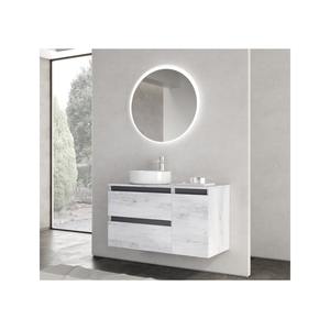 Modulo Bagno Completo CUBO 2 CM 121 ROVERE BIANCO - Product Image 1